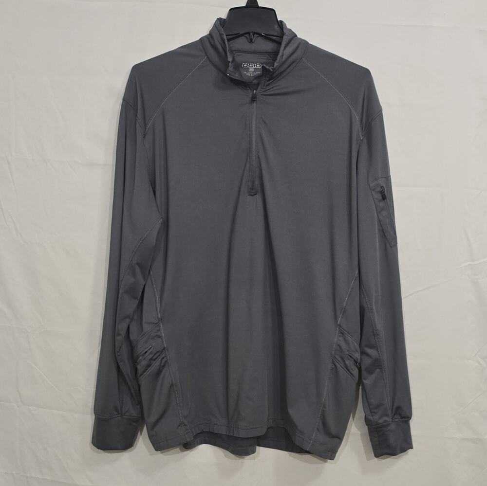 OGIO Mens XXL Gray 1/4 Zip Mock Neck Long Sleeve Pullover Polyester Pockets